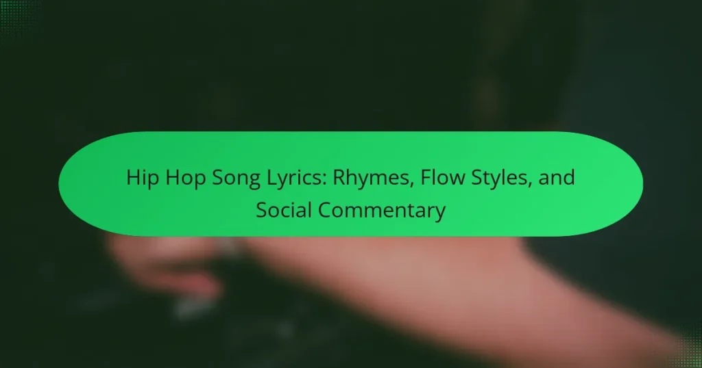Hip Hop Song Lyrics: Rhymes, Flow Styles, and Social Commentary