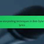 The storytelling techniques in Bob Dylan’s lyrics