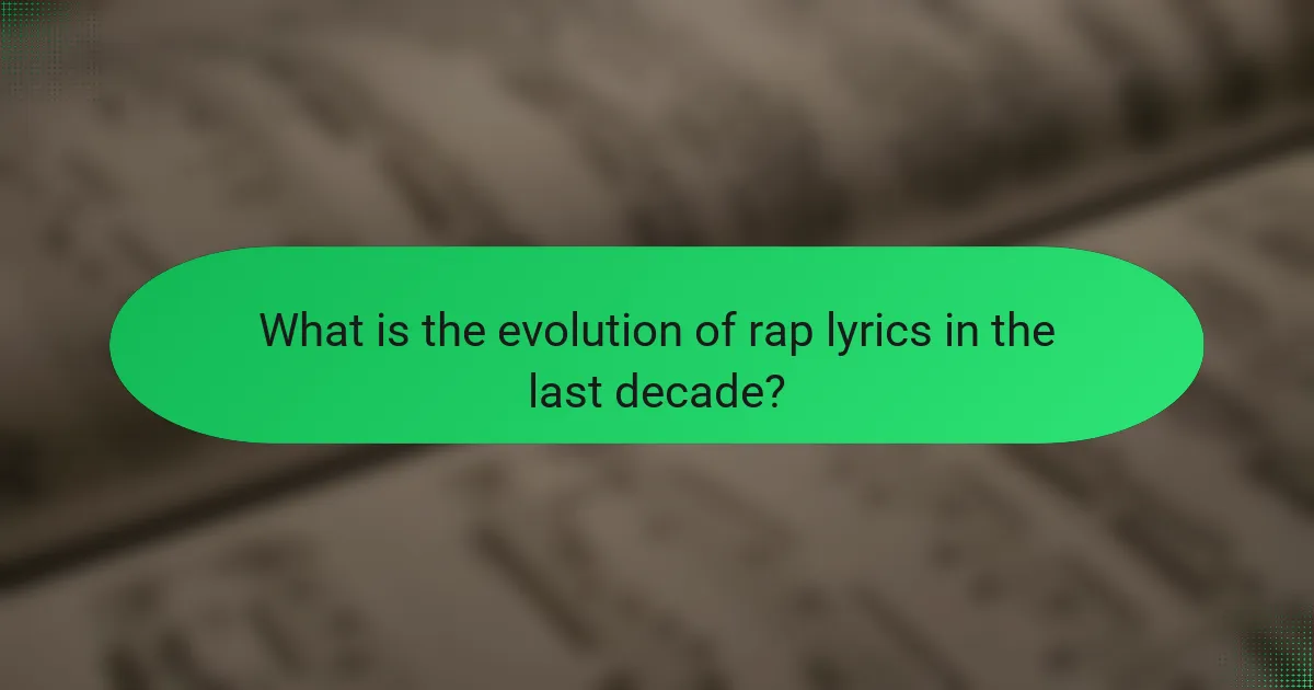 What is the evolution of rap lyrics in the last decade?