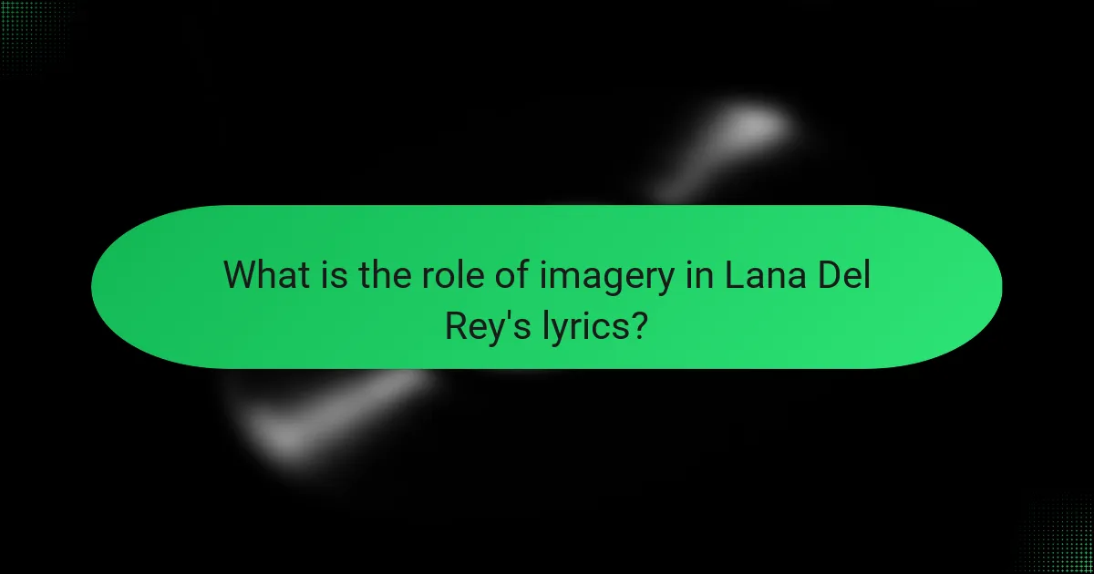 What is the role of imagery in Lana Del Rey's lyrics?